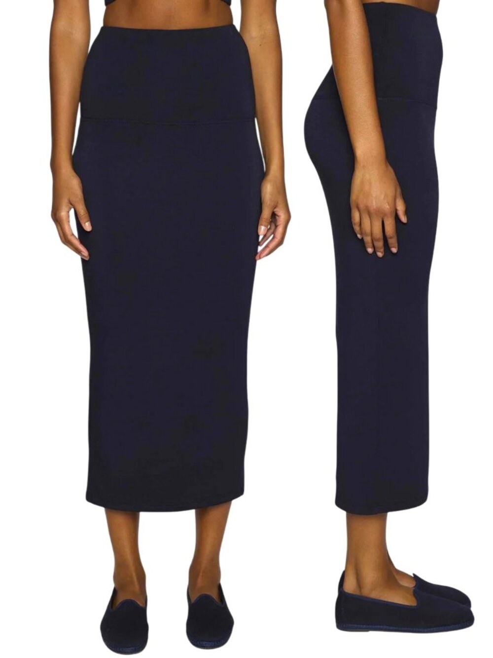 NWOT BleuSalt Tube Skirt 2 M Signature Fabric Tencel Modal Navy